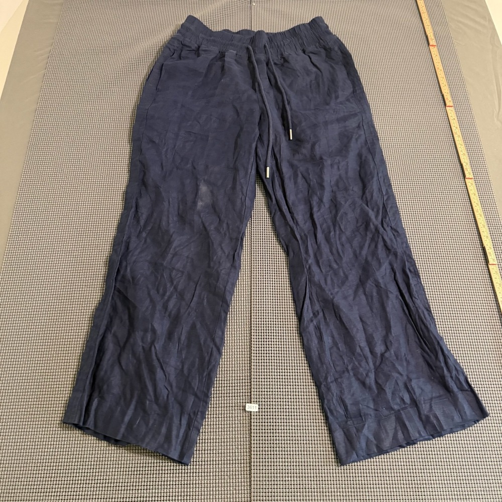 Quince Womens Navy Drawstring Wide Leg Pants Size Medium